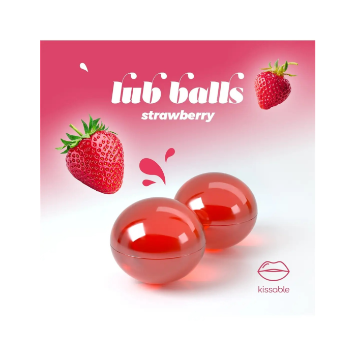 Бразильські вибухові кульки для масажу Crushious Lub Balls Strawberry зі смаком полуниці