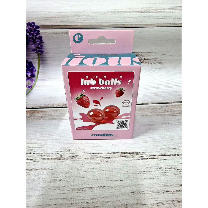 Бразильські вибухові кульки для масажу Crushious Lub Balls Strawberry зі смаком полуниці