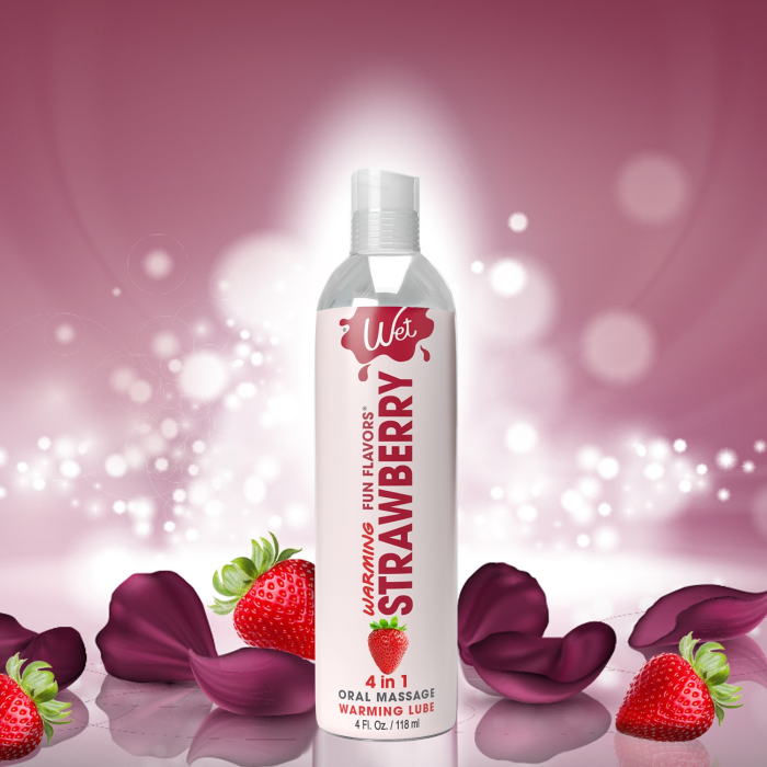 Лубрикант зі смаком полуниці Wet Strawberry зі зігріваючим ефектом, 118 мл