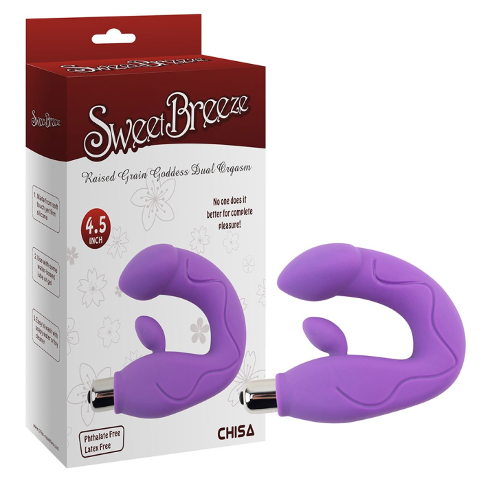 Вібратор подвійної стимуляції Chisa Sweet Breeze для точки G та клітора, фіолетовий