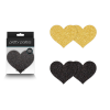 Набір з 2 пар пестисів у формі серця NS Novelties Pretty Pasties Glitter Hearts, чорний/золотий