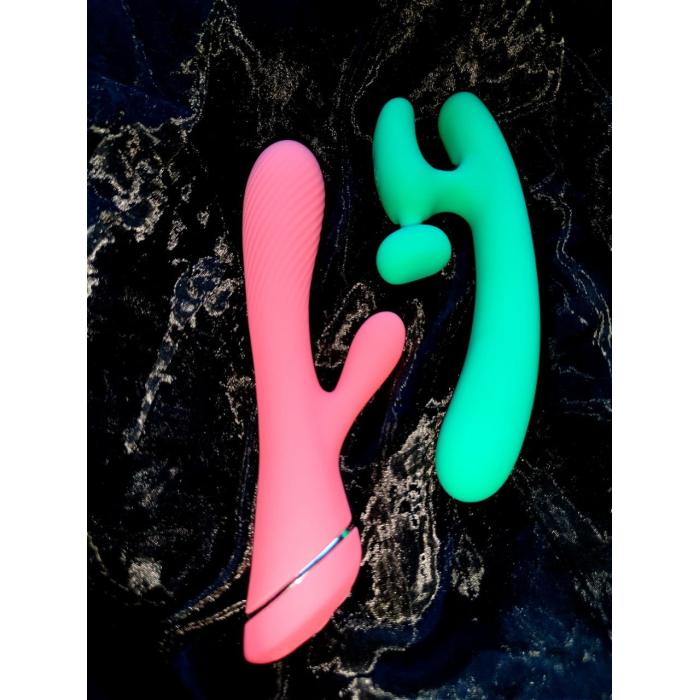 Вібратор у формі літери "Н" зі стимуляцією клітора Chisa Lust Ripple Hreindyri, зелений