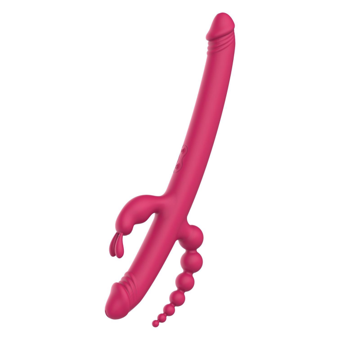 Вібратор із 4 стимулюючими кінцями Dreamtoys Anywhere Pleasure Vibe Essentials, рожевий