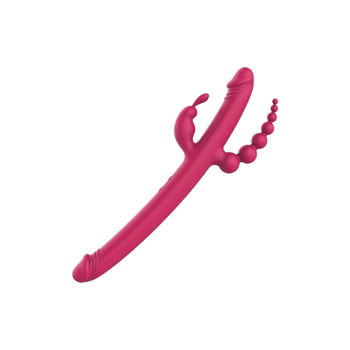Вібратор із 4 стимулюючими кінцями Dreamtoys Anywhere Pleasure Vibe Essentials, рожевий