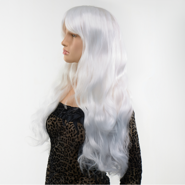 Перука довга Кучерява з чубчиком Fetish Hair білий, 70 см
