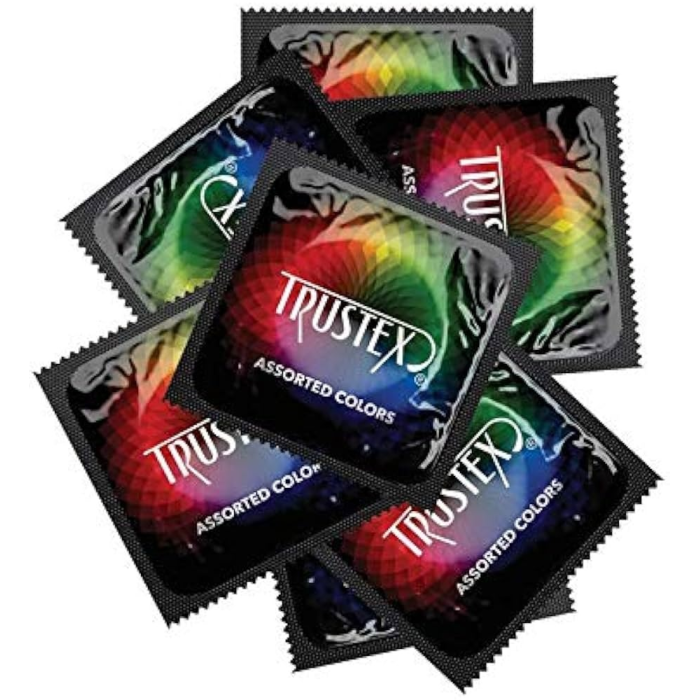 Презервативи Trustex Assorted Colors різних кольорів, з мастилом
