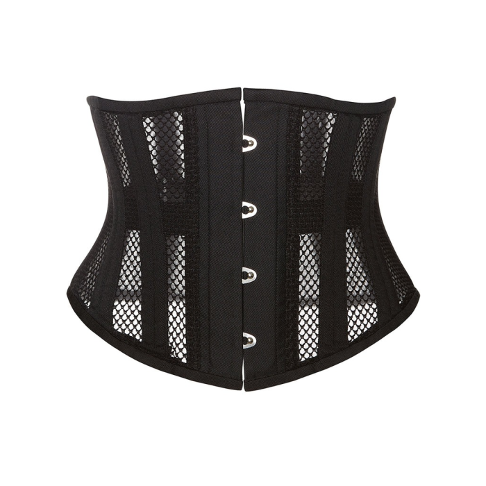 Корсет із сітки Star Night Steel Bones Grid Corsets з гачками і шнурівкою, чорний, M (без коробки)