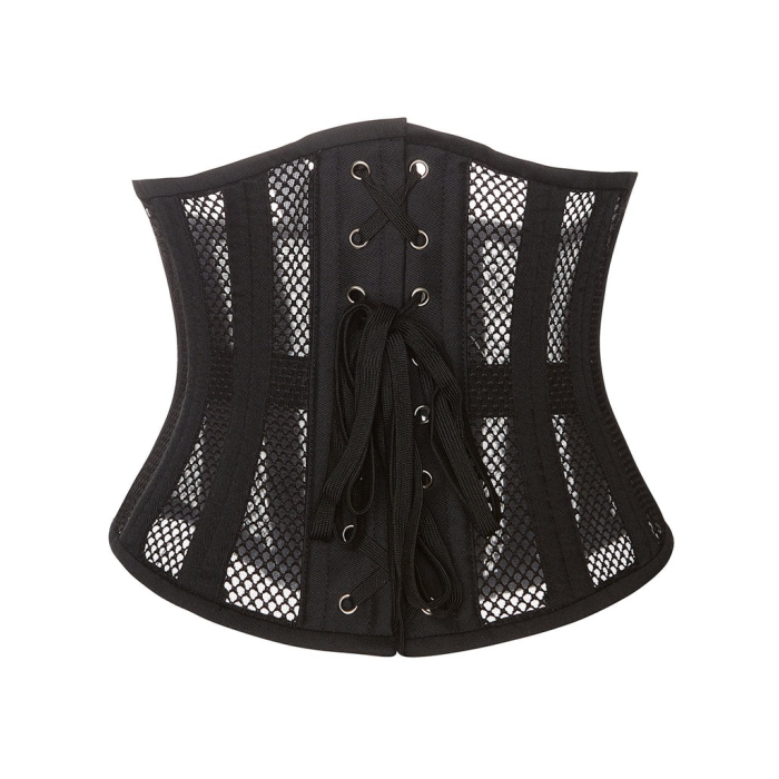 Корсет із сітки Star Night Steel Bones Grid Corsets з гачками і шнурівкою, чорний, M (без коробки)
