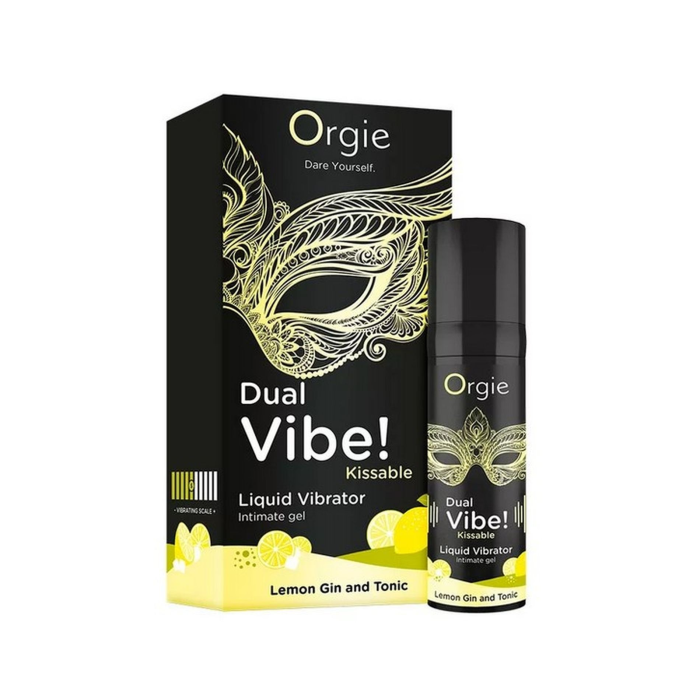 Рідкий вібратор Orgie DUAL VIBE! коктейль Джин-тонік лимон, 15 мл