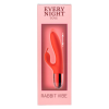 Вібратор кролик Every Night Toys з відростком для стимуляції клітора, червоний