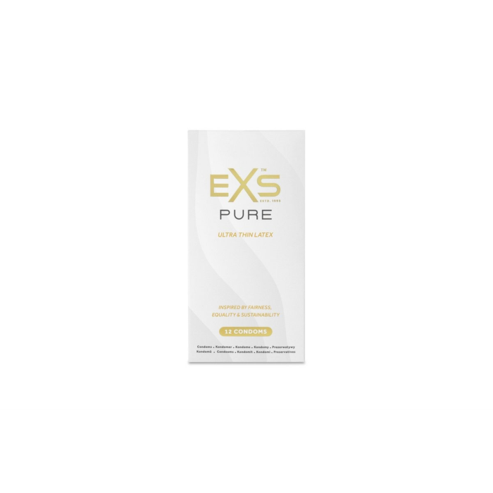 Презервативи тонкі EXS PURE веганські, латексні (ціна за пачку, 12 шт.)