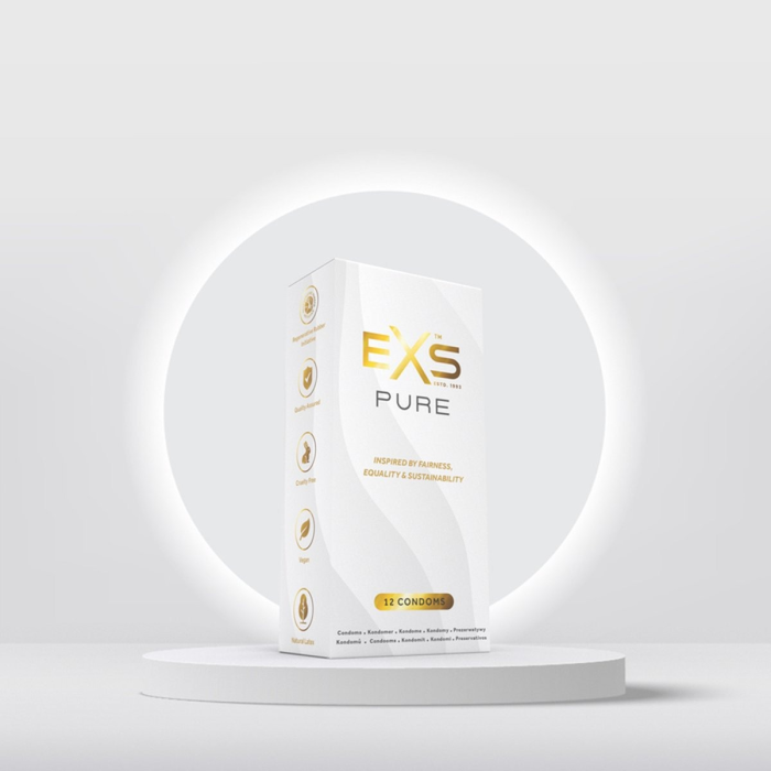 Презервативи тонкі EXS PURE веганські, латексні (ціна за пачку, 12 шт.)