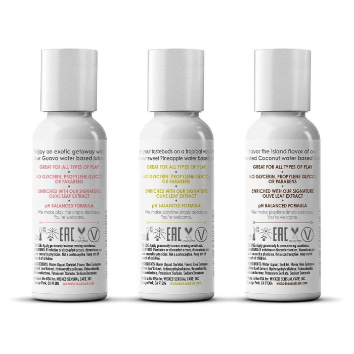 Набір ароматизованих лубрикантів Wicked Simply Tropical Trio Kit, 3 шт.