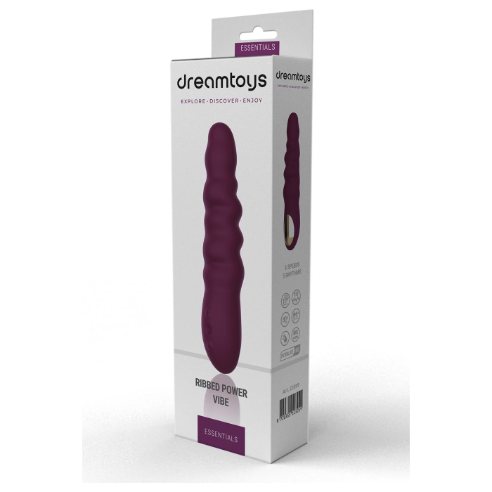 Класичний вібратор рельєфний Dream Toys ESSENTIALS Ripped Power Vibe, фіолетовий