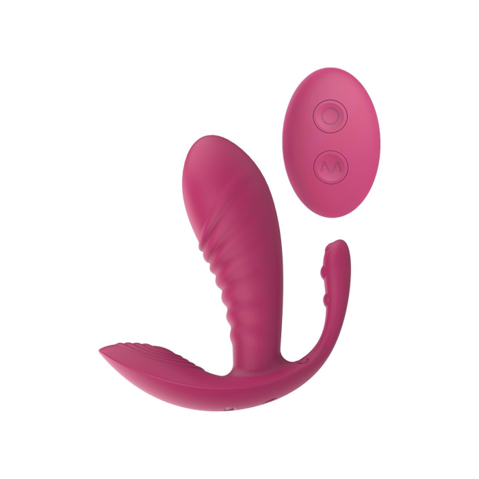 Масажер-вібратор рельєфний Dream Toys Essentials з потрійною стимуляцією, червоний