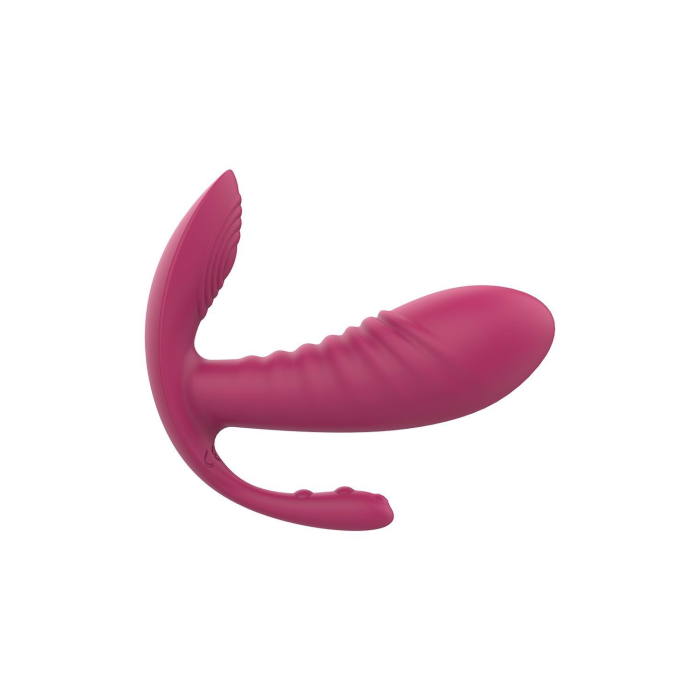 Масажер-вібратор рельєфний Dream Toys Essentials з потрійною стимуляцією, червоний