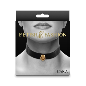 Нашийник із золотистою фурнітурою NS Novelties Fetish & Fashion, чорний