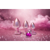 Анальна пробка рожева Dream Toys Gleaming Love з декоративним каменем у вигляді серця, S