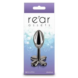 Анальна пробка металева NS Novelties Rear Assets Clover, чорний