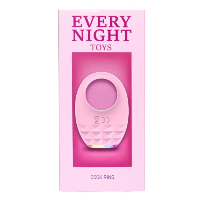 Вібраційне ерекційне кільце Every Night Toys з підсвічуванням, біле