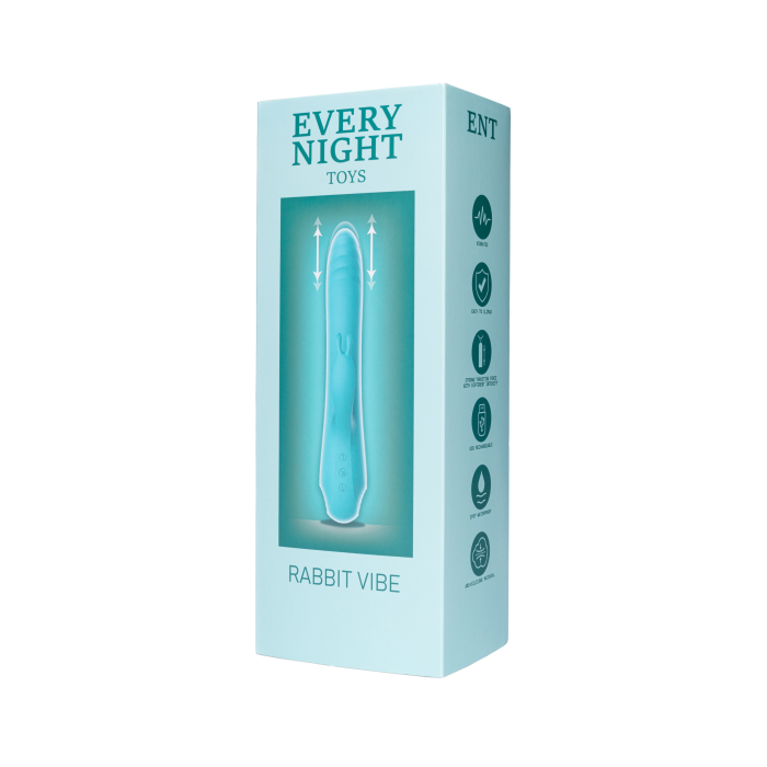 Вібратор-кролик із фрикціями Every Night Toys для точки G, блакитний