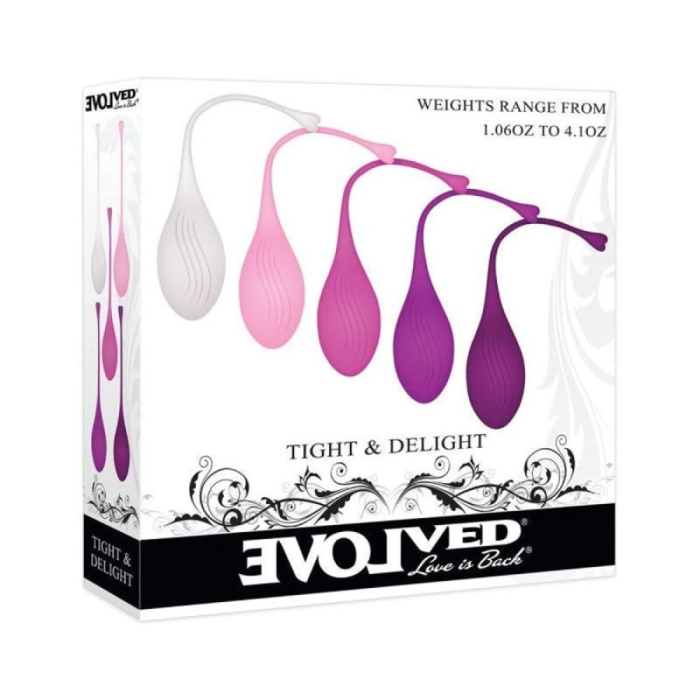 Набір вагінальних кульок Evolved Tight&Delight різних кольорів, 5 шт.