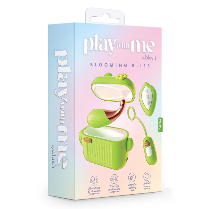 Міні-вібратори в зарядному кейсі Blush Play with Me з пультом, зелені