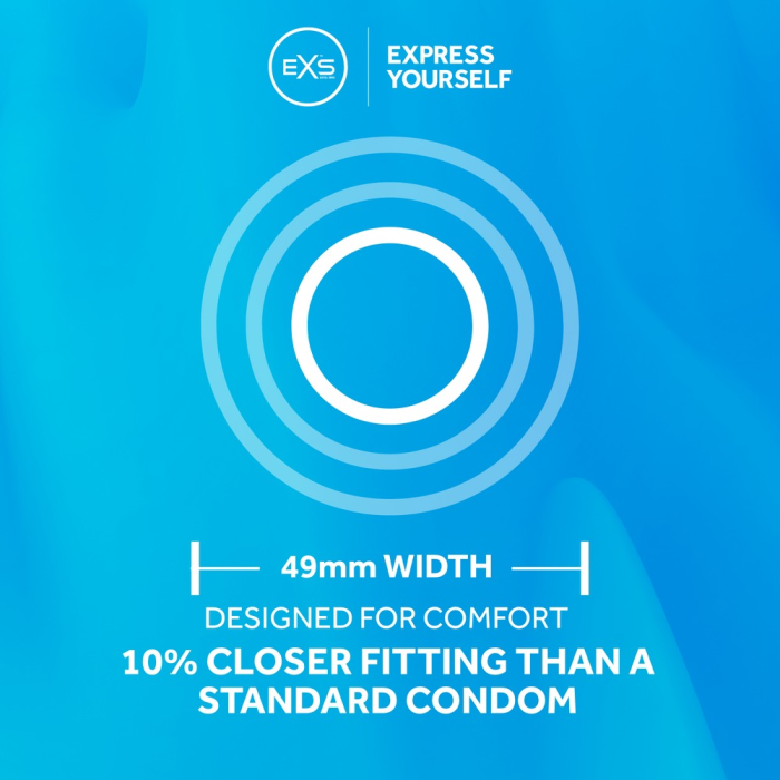 Презервативи латексні EXS Snug Fit щільно прилеглі, 49 мм (ціна за 10 шт.)