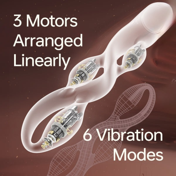 Імпульсний вібратор з ефектом пульсації UPKO UEROS для тривимірної стимуляції, коричневий