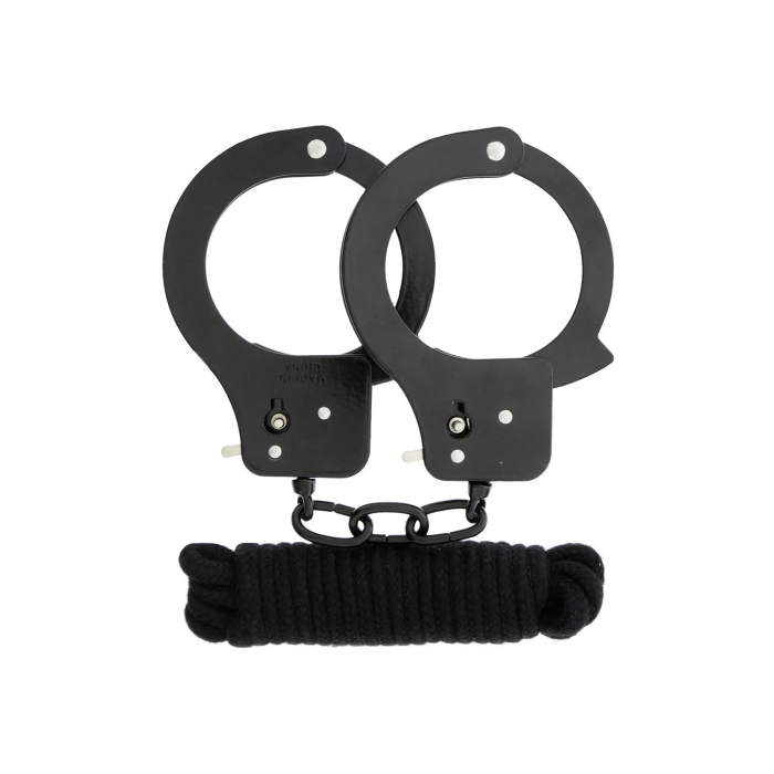 Набір наручники та бондаж Bondx Metal Cuffs & Love, чорний