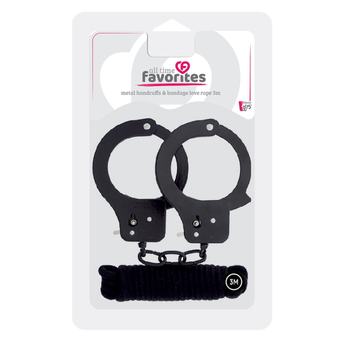 Набір наручники та бондаж Bondx Metal Cuffs & Love, чорний