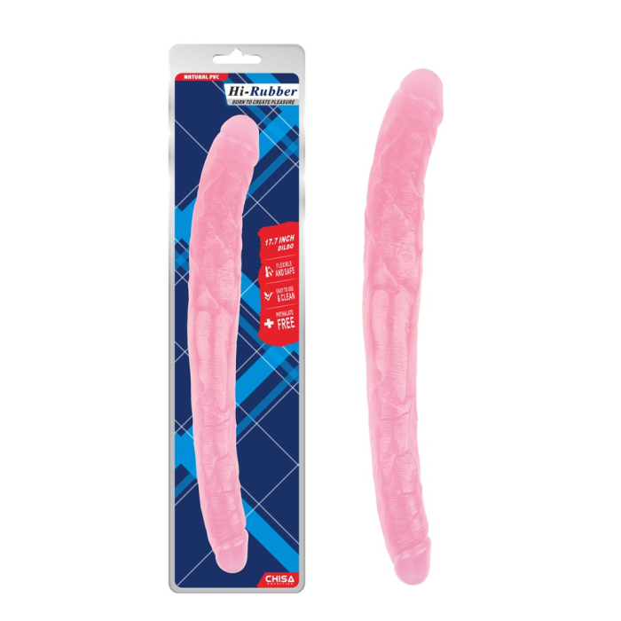 Фалоімітатор подвійний Chisa Hi-Rubber 45 см, рожевий