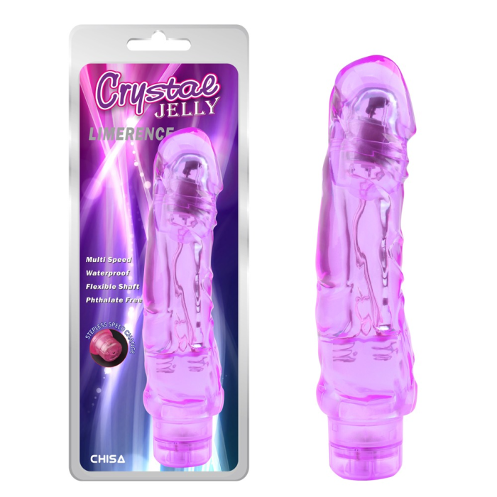 Вібромасажер Chisa Crystal Jelly Limerence з яскраво вираженою головкою, фіолетовий