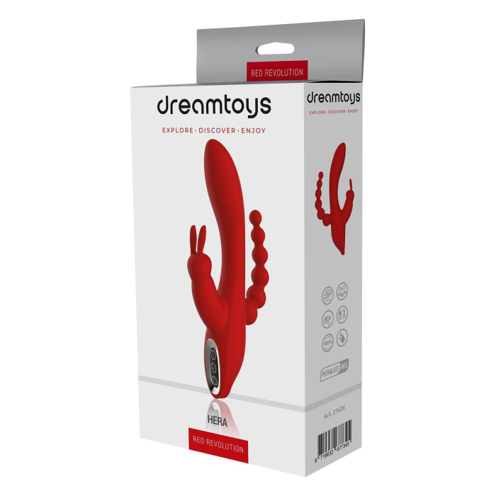 Вібромасажер потрійний Dream Toys Red Revolution Hera червоний