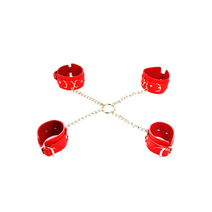Обмежувачі DS Fetish Hogtie restraints with chain red