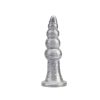 Анальна пробка рельєфна Chisa Dark Muscle 16.5 х 4.2 см Silver, розмір L