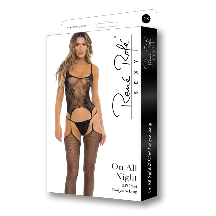 Комбінезон ON ALL NIGHT 2PC SET BODYSTOCK BLACK, OS