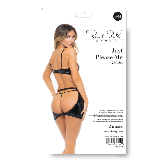 Комплект Rene Rofe Just Please Me, чорний, S/M