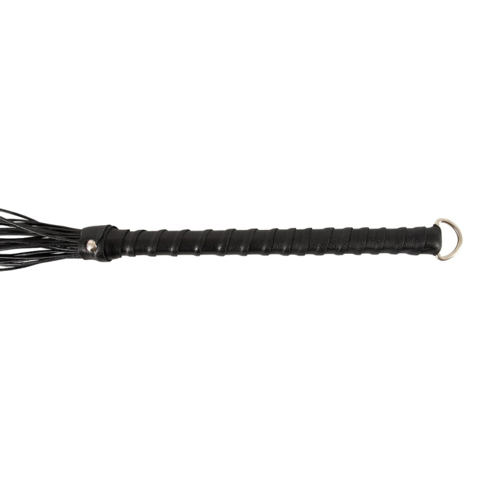 Флогер з плетеною ручкою-тримачем ZADO TOOLS Leather шкіряний, чорний