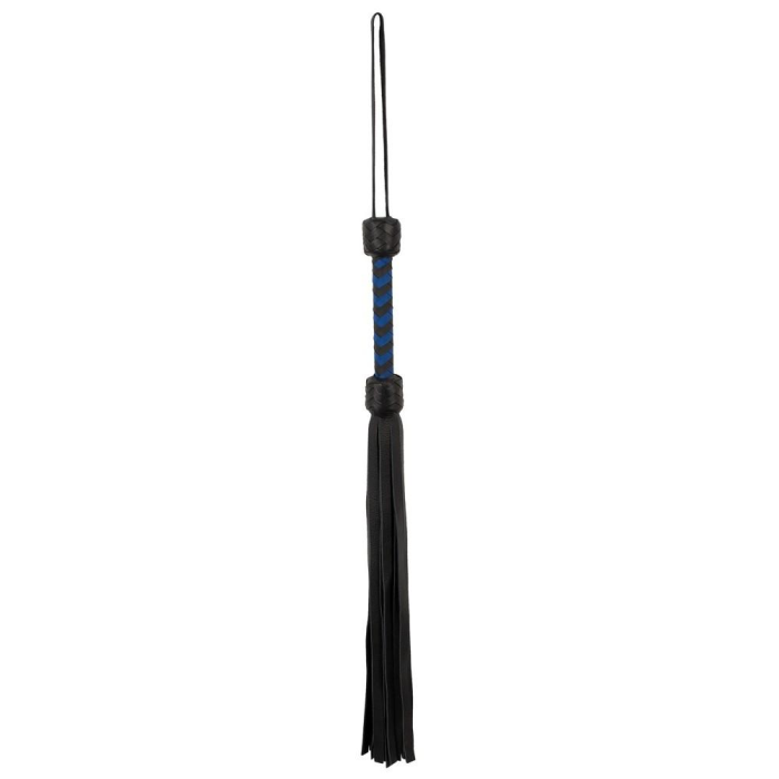 Флогер шкіряний ZADO TOOLS Leather Flogger із плетеною ручкою, чорно-синій