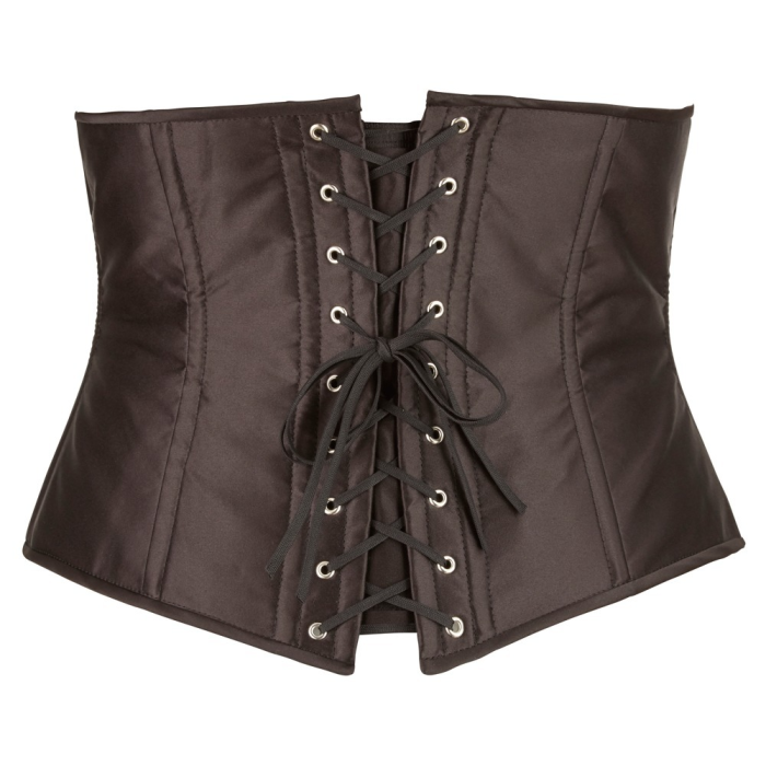 Корсет з відкритим бюстом Cottelli Collection Underbust Corset зі шнурівкою, чорний, XL