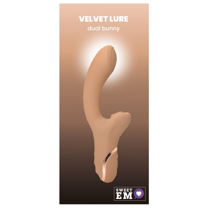 Вібратор для точки G з вакуумним стимулятором клітора Sweet Em Velvet Lure бежевий