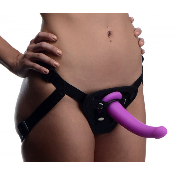 Страпон з кільцевим кріпленням Navigator Silicone G-Spot Dildo фіолетовий