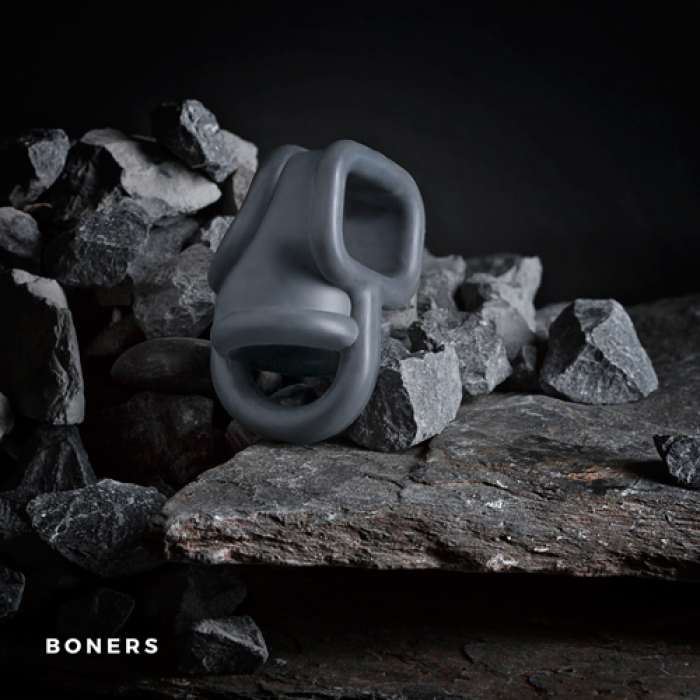 Ерекційне кільце Boners з поділом яєчок, сіре