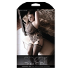 Ажурний бодістокінг з відкритою спиною та імітацією панчохи Goodnight Kiss Fantasy Lingerie, чорний