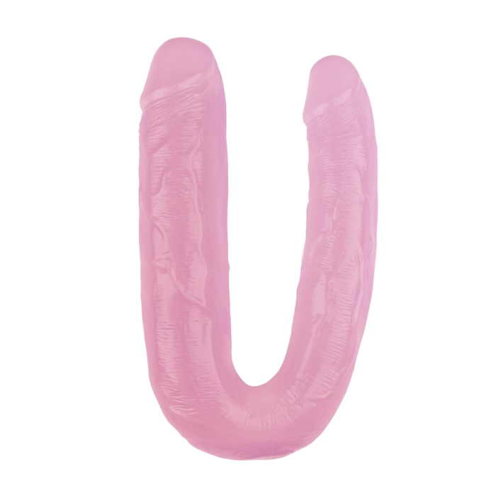 Фалоімітатор двосторонній Chisa Hi-Rubber, рожевий 22,5 см/4,5 см; 22,5 см/3,7 см
