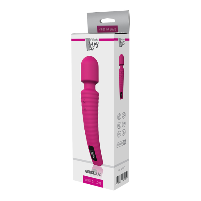 Вібромасажер мікрофон із вигнутою ручкою Dream toys Gorgeus Magenta, рожевий