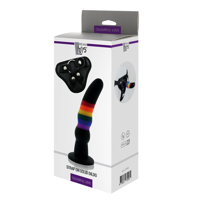 Страпон жіночий Райдужний COLOURFUL LOVE STRAP ON SOLID DILDO