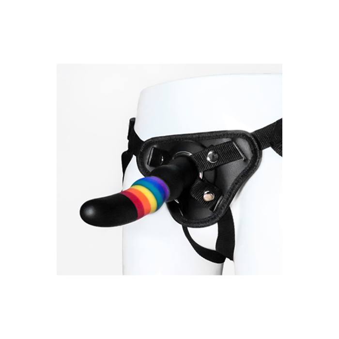 Страпон жіночий Райдужний COLOURFUL LOVE STRAP ON SOLID DILDO