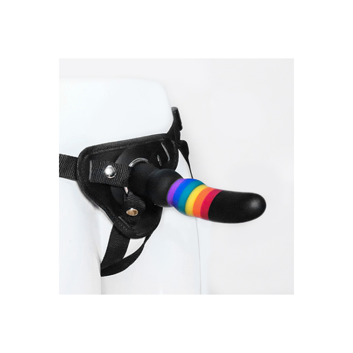Страпон жіночий Райдужний COLOURFUL LOVE STRAP ON SOLID DILDO